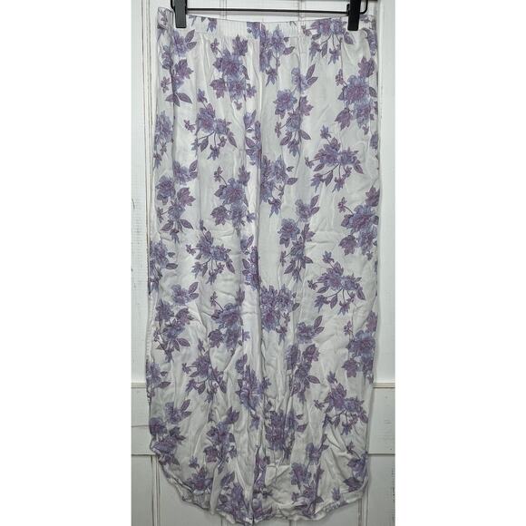 Splendid Side Slit Pajama Pants Pastel Floral Beachy Pull On Cover Up Lounge S - Picture 3 of 6
